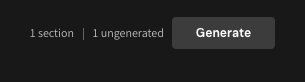Screenshot of the Generate button in the top-right corner of the Studio editor